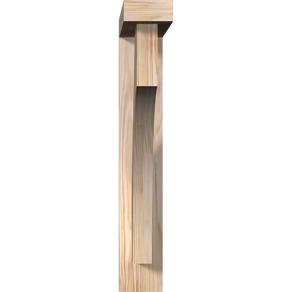 Westlake Block Smooth Bracket W/ Offset Brace, Douglas Fir, 3 1/2W X 18D X 22H